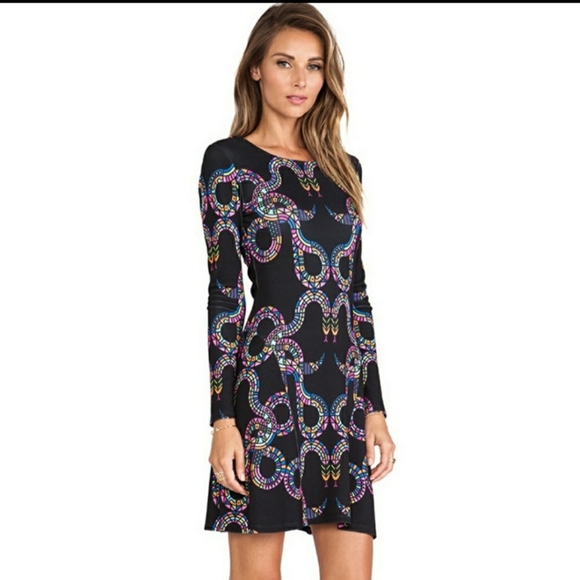 NEW MARA HOFFMAN Black Snake Ballerina Long Sleeve Dress XS - Picture 2 of 4